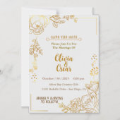 Magnétique Rustic Neutral Boho Floral Wedding Invitation (Recto)
