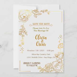 Magnétique Rustic Neutral Boho Floral Wedding Invitation