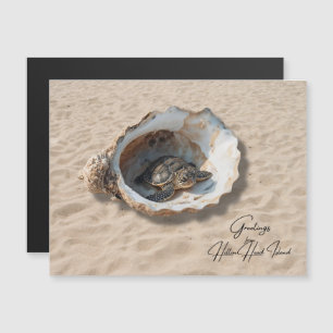Magnétique Salutations de la carte de la tortue de mer de l'î