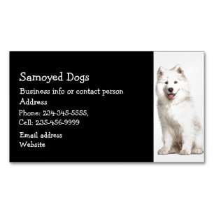 Magnétique Samoyé Chiens éleveur Carte de visite de l'animal