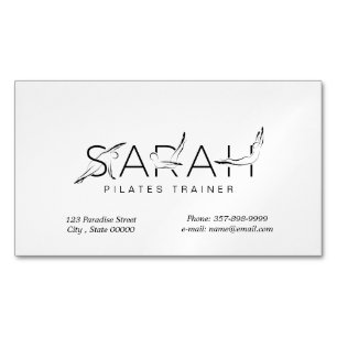 Magnétique SARAH Nom Pilates Instructeur Carte de visite