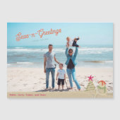 Magnétique Sculptures de sable Photo Carte de Noël (Devant)