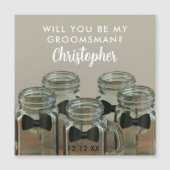 Magnétique Serez-Vous Ma Carte De Proposition Groomsman (Devant)