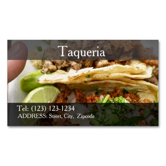 Magnétique services de taqueria carte de visite modifiable (devant)