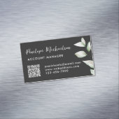 Magnétique Simple verdure QR Code Carte de visite noir (In Situ)