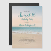Magnétique Sweet 16 Beach Theme Party Invitation (Devant / Derrière)