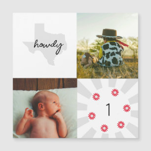 Magnétique Texas Toddler Howdy Photo Albulm Carte Plat