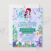 Magnétique Thème Mignonne Sirène Anniversaire Fête Invitation (Recto)