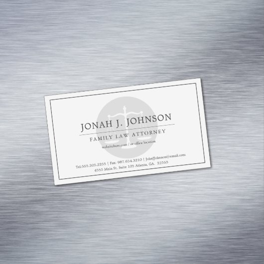 Magnétique Thème minimal de l'avocat | CARTE DE VISITE (In Situ)