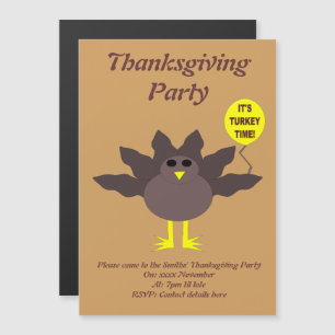 Magnétique Turquie Heure Thanksgiving Invitation de fête pers