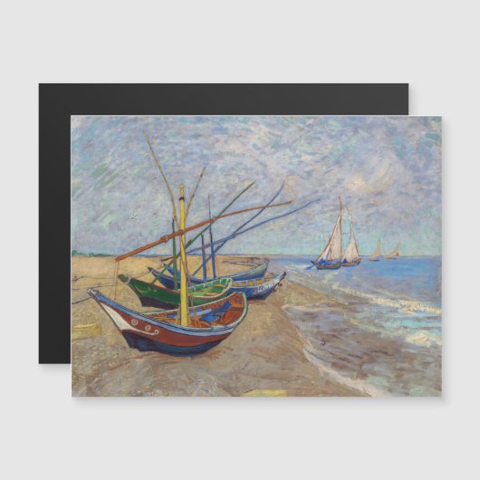 Magnétique Van Gogh - Bateaux de pêche sur la plage Carte mag (Devant / Derrière)