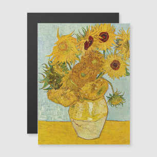Magnétique Van Gogh - Vase avec 12 tournesols Carte magnétiqu