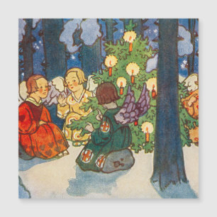 Magnétique Vintage Noël ange art Carte de vacances