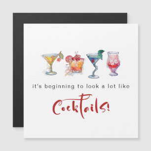 Magnétique Vœux Amusants Pour La Saison Cocktails Carte De F