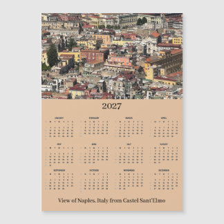 Magnétique Vue de Naples, Italie 2027 Calendrier Carte Magnét