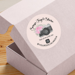 Magnetisch, Label, Share Instagram Sociale media Ronde Sticker