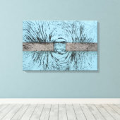 Magnetisch veld geïllustreerd met behulp van ijzer canvas afdruk (Insitu (Houten vloer))