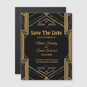 MAGNETISCHE Art Deco Gatsby SaveThe Date Kaart