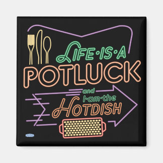 Magnetische boodschappen "Potluck Hotdish" Magneet