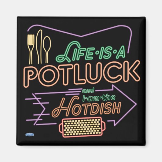 Magnetische boodschappen "Potluck Hotdish" Magneet (Voorkant)