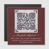 MAGNETISCHE BURGUNDY QR SCANNING CODE Weddenschap (Voorkant / Achterkant)