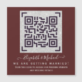 MAGNETISCHE BURGUNDY QR SCANNING CODE Weddenschap  (Voorkant)