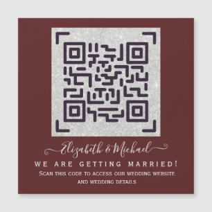 MAGNETISCHE BURGUNDY QR SCANNING CODE Weddenschap