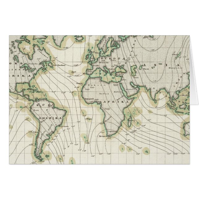 Magnetische declinatie in de wereld (Voorkant Horizontaal)