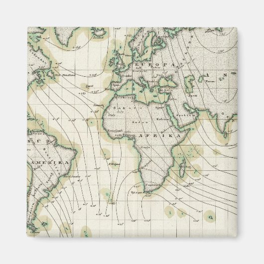 Magnetische declinatie in de wereld magneet (Voorkant)