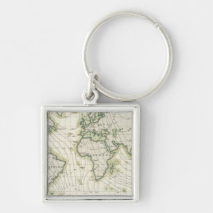 Magnetische declinatie in de wereld sleutelhanger