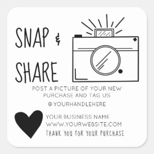 Magnetische en Share Camera Heart Social Media Bus Vierkante Sticker