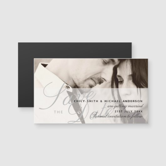 Magnetische FOTO Huwelijk Save The Date OVERLAY TE (Voorkant / Achterkant)