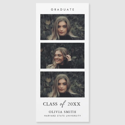 Magnetische Fotostrip Graduation Party Aankondigin (Voorkant)