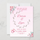 Magnetische Kaart bruiloft opslaan van de datum ui (Voorkant)