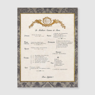 Magnetische kaart met Frans menu voor koelkastdeco