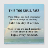 Magnetische Kaart "Ook dit zal passeren" (Voorkant)