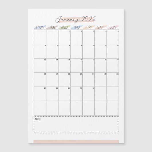 Magnetische kalender januari 2025 (Voorkant)