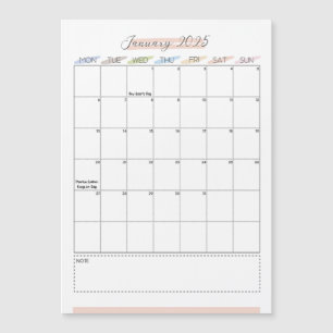 Magnetische kalender januari 2025