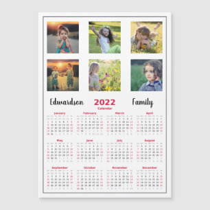 Magnetische kalender voor foto's uit moderne famil