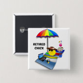 Magnetische Kip in Ruste Vierkante Button 5,1 Cm (Voorkant /achterkant)