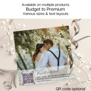 MAGNETISCHE RSVP QR-code FOTO Details Trouwkaart