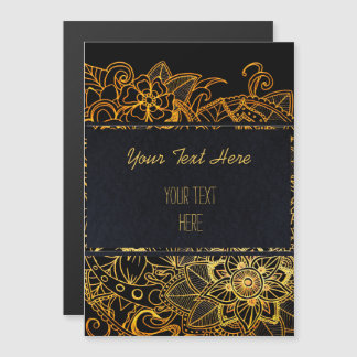 Magnetische uitnodiging Floral Doodle Gold G523