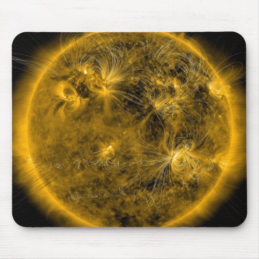 Magnetische veldlijnen op de zon muismat (Voorkant)