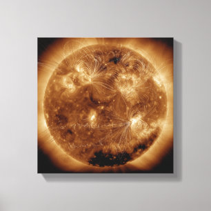 Magnetische veldlijnen op zon 2 canvas afdruk