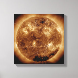 Magnetische veldlijnen op zon 2 canvas afdruk