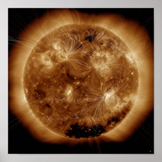 Magnetische veldlijnen op zon 2 poster (Voorkant)