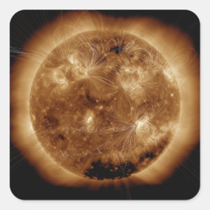 Magnetische veldlijnen op zon 2 vierkante sticker