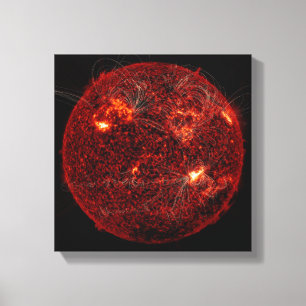 Magnetische veldlijnen op zon 3 canvas afdruk