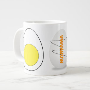 Magnetron Eiermug Omelet (Naam & Monogram Cadeau) Extra Grote Beker