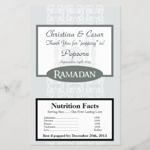 Magnetron Popcorn Verpakking Zachte Blauwe Islamit Flyer